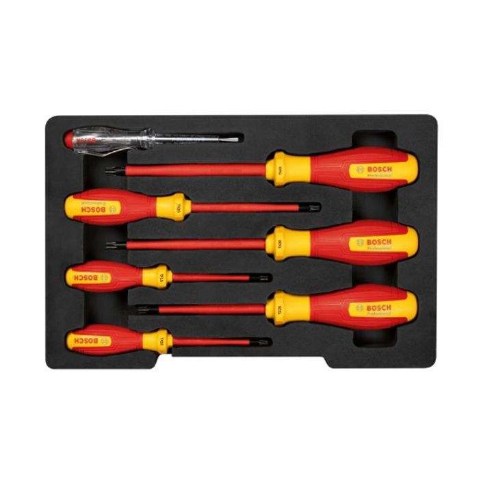 Bosch Professional Set de tournevis TX VDE (avec testeur de phase unipolaire – 7 pieces)