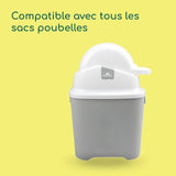 BEBECONFORT Poubelle a couches anti-odeur, Couvercle anti-odeur, Compatible avec tout sac poubelle, 20 a 30 couches, Grise
