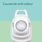 BEBECONFORT Poubelle a couches anti-odeur, Couvercle anti-odeur, Compatible avec tout sac poubelle, 20 a 30 couches, Grise