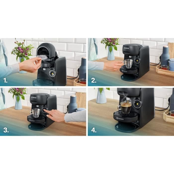 Machine a café multi-boissons - BOSCH - TASSIMO - T16 Finesse noir - 1400 W