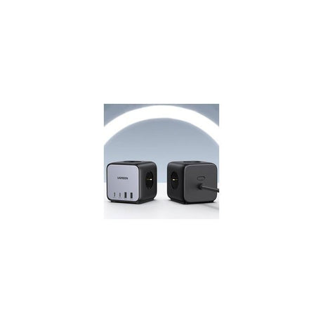 Chargeur rapide de bureau - UGREEN - 65W - Avec prises intégrées - Gris / Noir