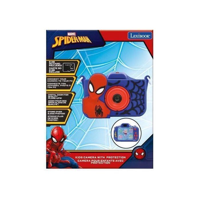 LEXIBOOK - Appareil photo pour enfant avec protection - 4 en 1 - Spiderman - Carte mémoire incluse