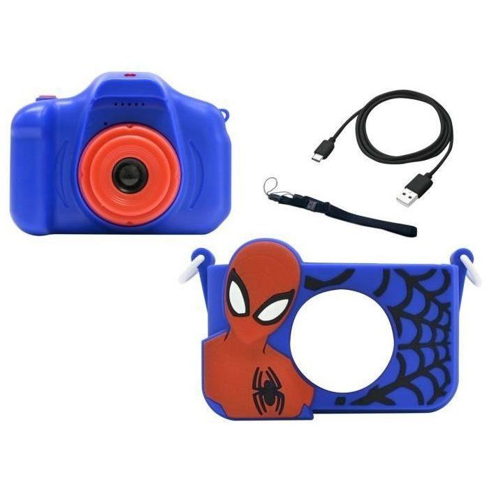 LEXIBOOK - Appareil photo pour enfant avec protection - 4 en 1 - Spiderman - Carte mémoire incluse