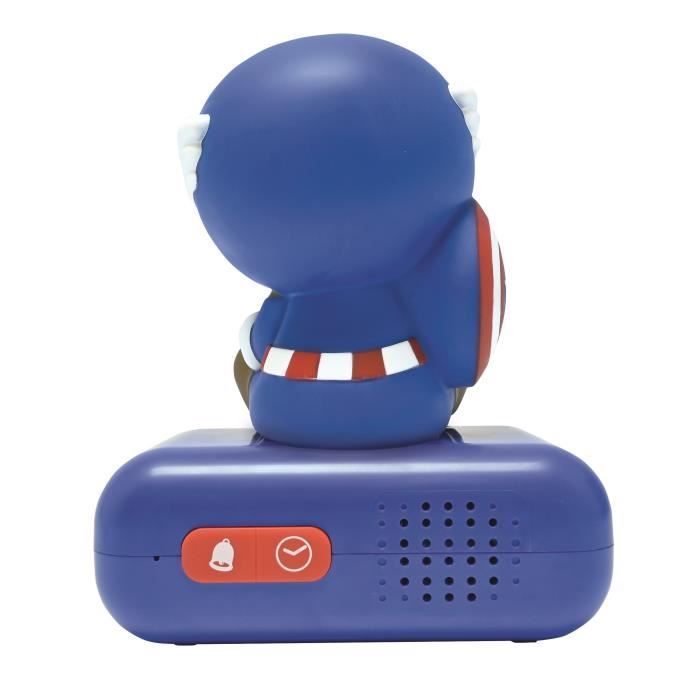 Réveil veilleuse digital LEXIBOOK - Captain America - 3D lumineux et sonore - Enfant