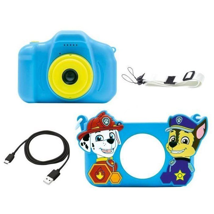 LEXIBOOK - Appareil photo pour enfant avec protection - 4 en 1 - Pat'Patrouille - Carte mémoire incluse
