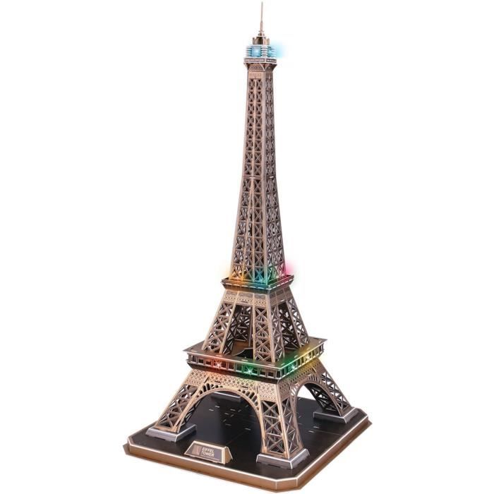 Maquette 3D - EXPLORA - Tour Eiffel - Lumineuse LED - 84 pieces - a monter soi-meme