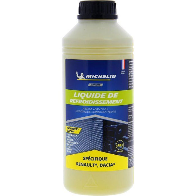 Liquide de refroidissement - MICHELIN - Jaune - Adapté aux normes RENAULT DACIA - 1L