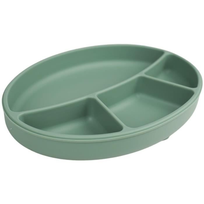 Pack Repas - THERMOBABY - Silicone - Vert Cactus - Assiette, bol, bavoir et cuilleres