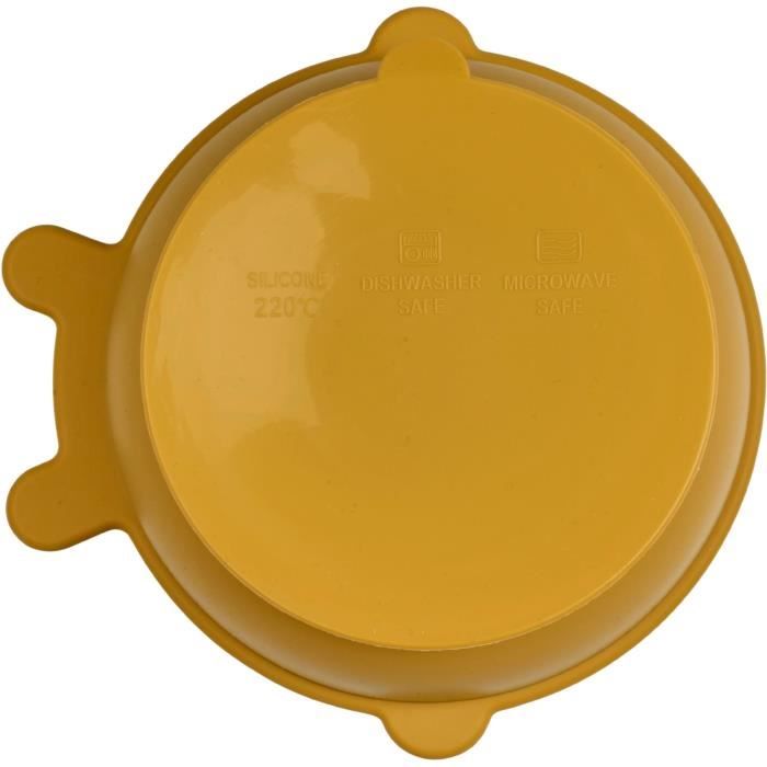 Pack Repas - THERMOBABY - Silicone - Jaune Miel - Assiette, bol, bavoir et cuilleres