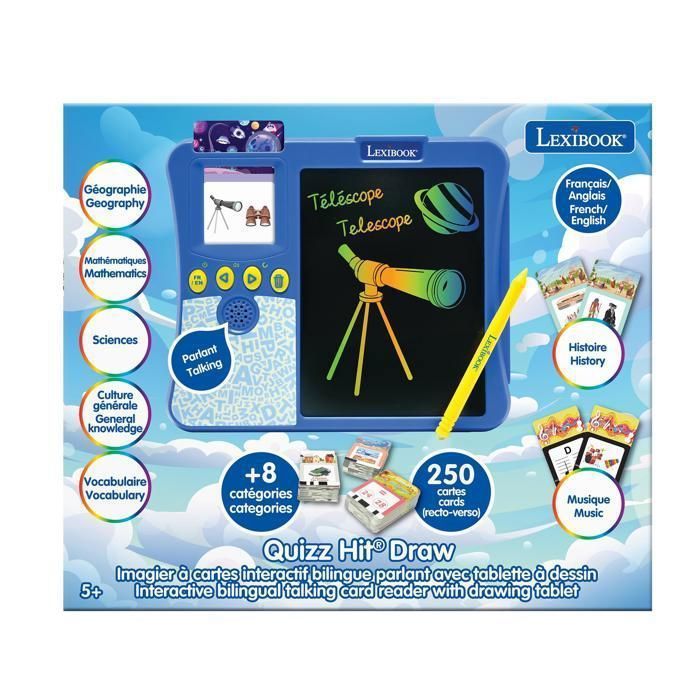 Imagier interactif - LEXIBOOK - Bilingue - 200 cartes éducatives - Tablette a dessin - Apprentissage ludique