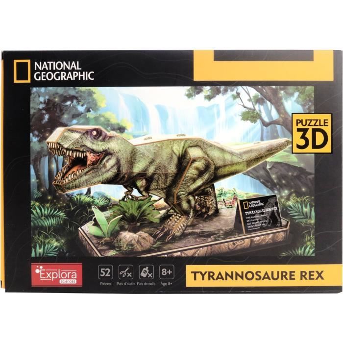 Puzzle 3D - T-Rex - Jeu de construction - EXPLORA - Dinosaure - 52 pieces - Des 8 ans