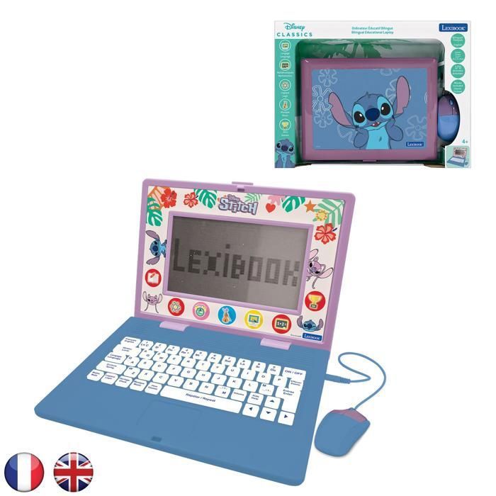 Ordinateur éducatif - LEXIBOOK - Stitch - 170 activités - Bilingue EN/FR - 7 catégories éducatives