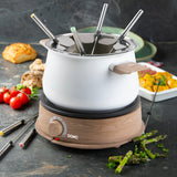 Appareil a fondue - DOMO - DO736F - 1500 W - 2 L - 8 personnes - Blanc/Bois