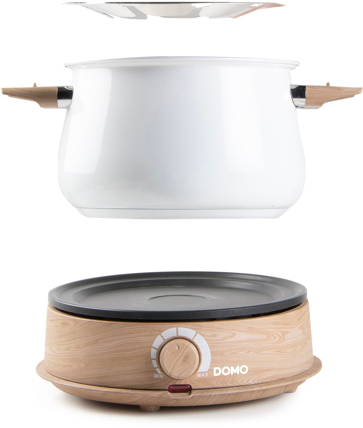 Appareil a fondue - DOMO - DO736F - 1500 W - 2 L - 8 personnes - Blanc/Bois