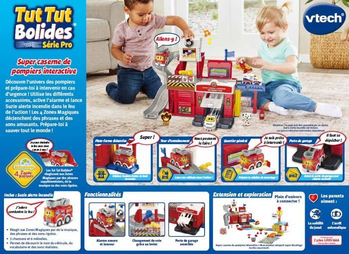 Jouet interactif - Vtech - TUT TUT Bolides Tour de Sauvetage Caserne - 18 mois et plus - Rouge - 22 pieces