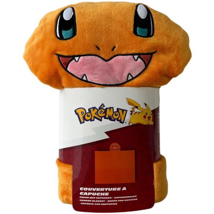 Plaid a capuche 3D - POKEMON - Salameche - 120 x 150 cm - Ultra doux - Coloré