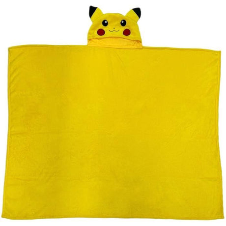 Plaid a capuche 3D - POKEMON - Pikachu - 120 x 150 cm - Ultra doux - Design coloré
