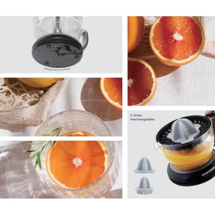 Presse-agrumes électrique - ARTHUR MARTIN - AMPA07 - 700 ml - 2 cônes - Bec verseur