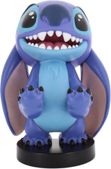 Figurine Disney Stitch Sourire - EXQUISITE GAMING - Cable Guys - Support écouteurs, smartphone ou petit accessoire - 20 cm