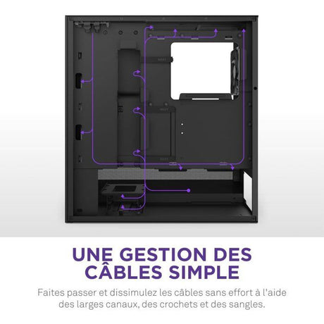 Boitier moyen-tour compact ATX - NZXT - CC-H52FB-R1 - H5 Flow RGB avec ventilateurs RGB inclus - Noir