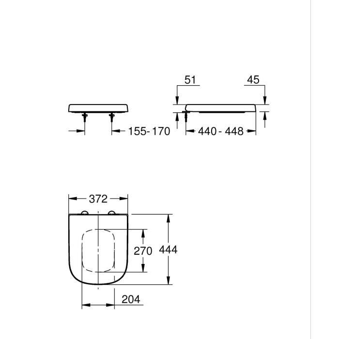 Abattant WC - GROHE - Fermeture frein de chute - Céramique