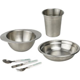 Pack repas - THERMOBABY - Inox - Gobelet, Bol, Assiette creuse, Set de couverts