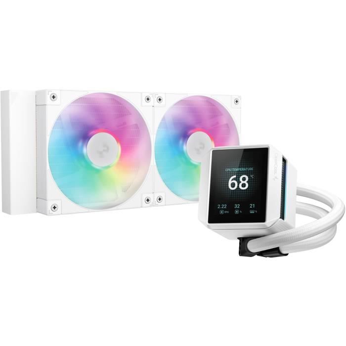 Refroidisseur de liquide - DEEPCOOL - MYSTIQUE 240 WH ARGB - 12 cm - RGB - Kit Processeur Complet
