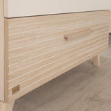 Chambre bébé trio : Lit évolutif 70 x 140 cm + Commode a langer + Armoire - SIDNEY - ROBA - Chene / Beige