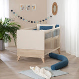 Chambre bébé duo : Lit évolutif 70 x 140 cm + Commode a langer - SIDNEY - ROBA - Chene / Beige