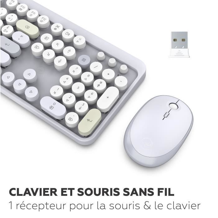 Clavier et souris sans fil - Mobility Lab - Modele ergonomique - 2.4Ghz - Capteur optique - Noir