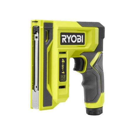 Agrafeuse cloueuse - RYOBI - 4V - Agrafes de 6 a 14 mm - Pointes 18G jusqu'a 15 mm - Livrée avec 1100 agrafes T50 et 250 pointes 18G