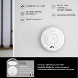 Détecteur de fumée - KYF - Wifi - CE - Pile 10 ans scellée