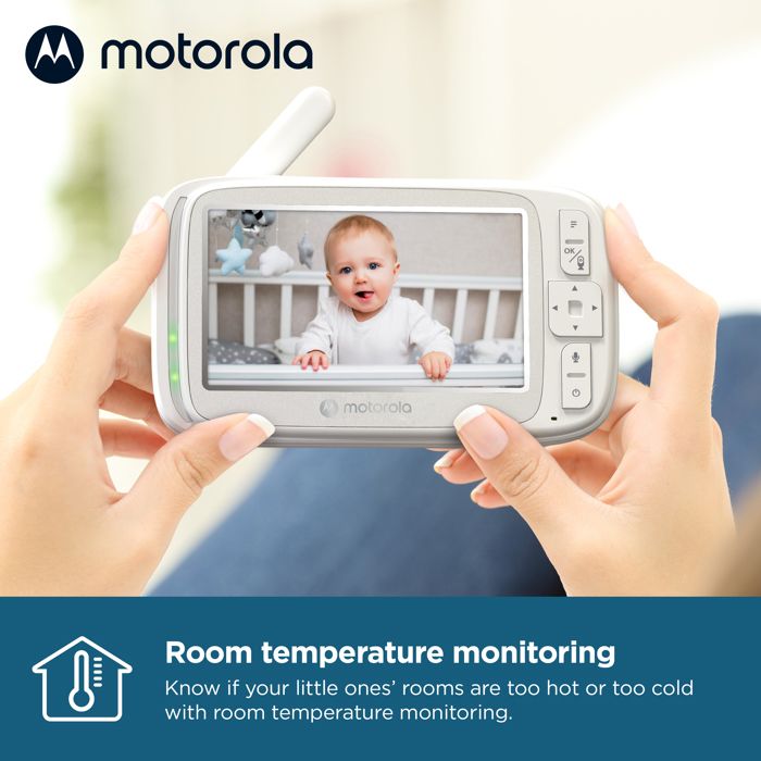 Moniteur vidéo bébé - MOTOROLA - VM75 - 5 - Ecran - Infrarouge - Blanc
