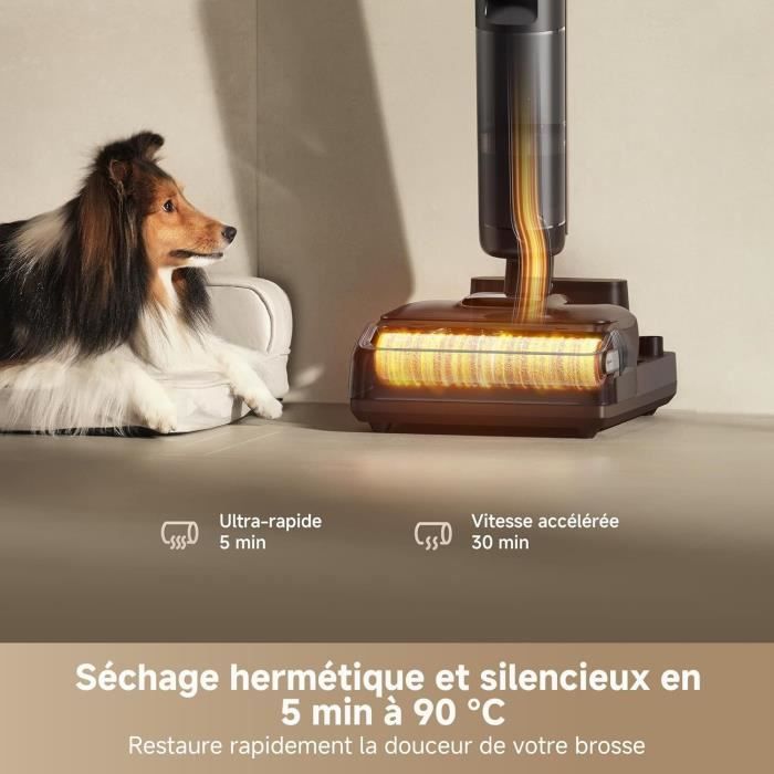 DREAME H15 Pro Aspirateur Laveur, Bras robotis AI DescendReach, Triple arte, 21 kPa, antinuds, Lavage Brosse immersif 100C