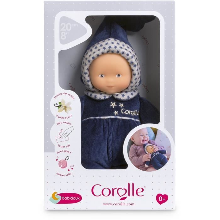 Doudou Babidoux - Corolle - Marine Reves d'Étoiles - Grelot - Senteur Vanille - Étiquette Prénom