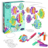 Art & Créations Mobile Vitrail - SENTOSPHERE - Poissons - Activité Créative facile et utile pour décoration - Des 4 ans