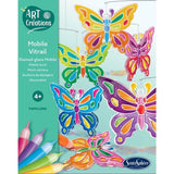 Art & Créations Mobile Vitrail - SENTOSPHERE - Papillons - Activité Créative facile et utile pour décoration - Des 4 ans