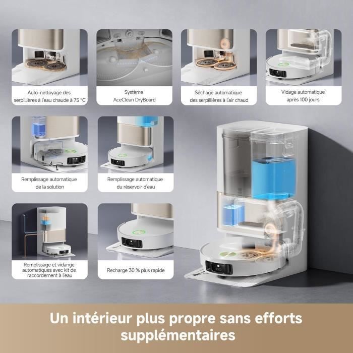 DREAME L50 Pro Ultra Robot aspirateur et Laveur avec vidage Automatique et Nettoyage Automatique des serpillieres