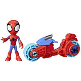 Figurine Spidey avec moto, jouet préscolaire pour filles et garçons, Marvel Spidey et ses Amis Extraordinaires, a partir de 3 ans