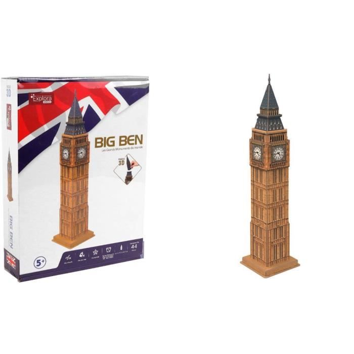 Puzzle 3D - EXPLORA - Big Ben - 44 pieces - Des 5 ans - Facile a assembler