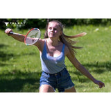 Set de badminton - TALBOT TORRO - 4 Fighter - 4 raquettes - Cordage multifilament avec oeillets - 3 volants synthétiques