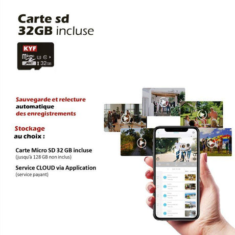 Caméra extérieure motorisée - KYF - 6MP - Carte SD 16Go incluse