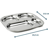 Plateau compartimenté - THERMOBABY - 4 compartiment - Sans BPA - Inox
