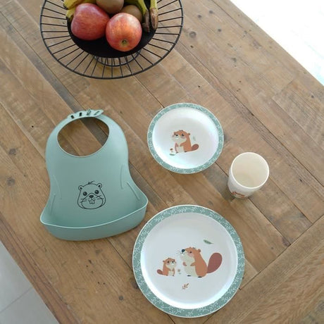Mon premier coffret repas micro-ondes - THERMOBABY - Castor - Assiette, bol, gobelet