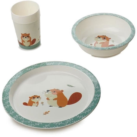 Mon premier coffret repas micro-ondes - THERMOBABY - Castor - Assiette, bol, gobelet