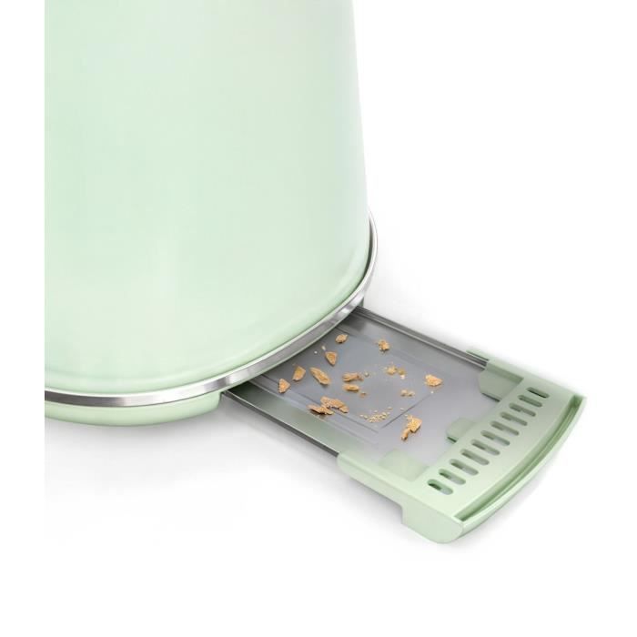 Grille-pain vintage - SWEISS - GRV7 - 2 fentes - 1500 W - Vert