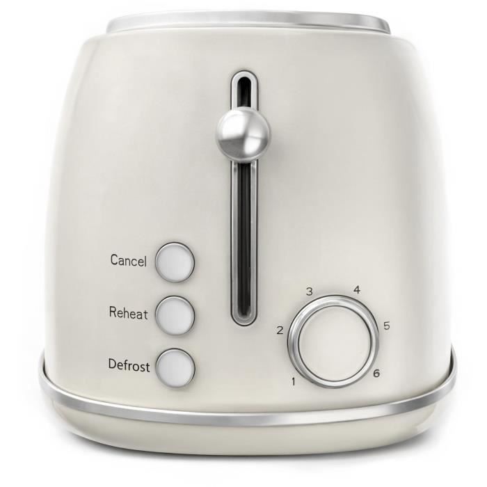 Grille-pain vintage - SWEISS - GRV8 - 2 fentes - 1500 W - Beige