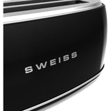 Grille-pain vintage - SWEISS - GRV9 - 2 fentes - 1500 W - Noir