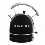 Bouilloire vintage - SWEISS - KTL9 - 2200 W - 1,8 L - Socle 360° - Noir
