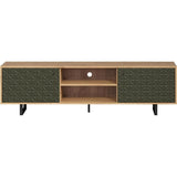 Meuble TV - SENTRA - 2 portes, 2 niches - Vert foncé - 184 x 40 x 52 cm - TRENDTEAM